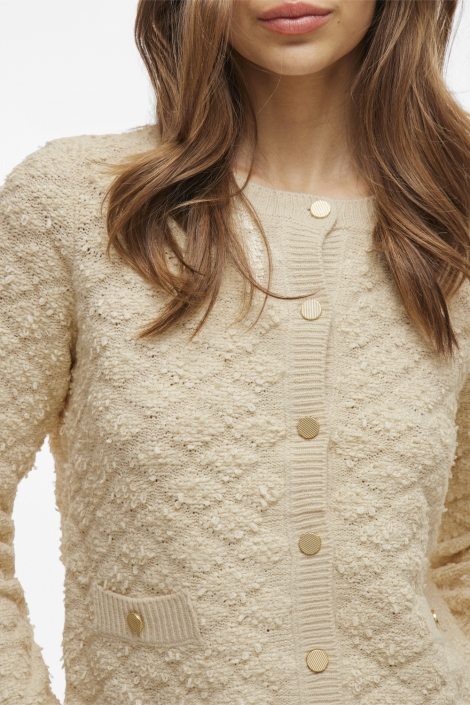 Vila viineyah o-neck l/s button knit car